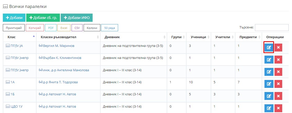 Как да създам групи в дадена паралелка – Shkolo.bg